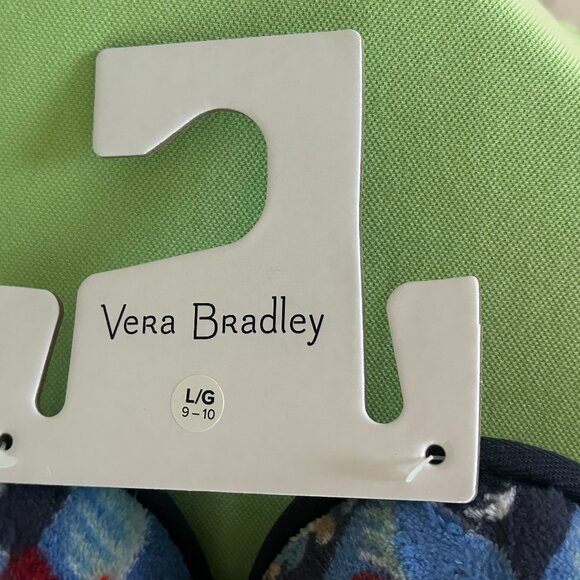 VERA BRADLEY SOFT FLEECE SLIPPERS:NWT WINTER FOREST  SIZE: LARGE - Picture 5 of 8